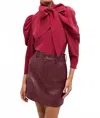 Marie Oliver Gabriella Blouse In Garnet In Burgundy