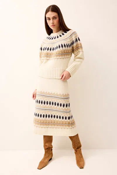 Marie Oliver Giana Midi Skirt In Snowflake In Multi