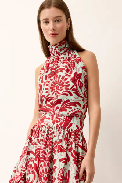 Marie Oliver Goldie Silk Halter Neck Blouse In Multi