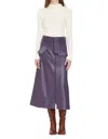 Marie Oliver Greenwich Vegan Leather Skirt In Plum In Purple