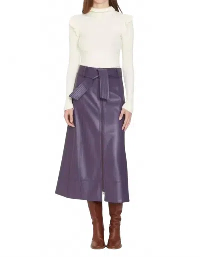 Marie Oliver Greenwich Vegan Leather Skirt In Plum In Purple