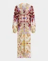 Marie Oliver Gregory Tranquility-print Viscose Midi Dress In Multi