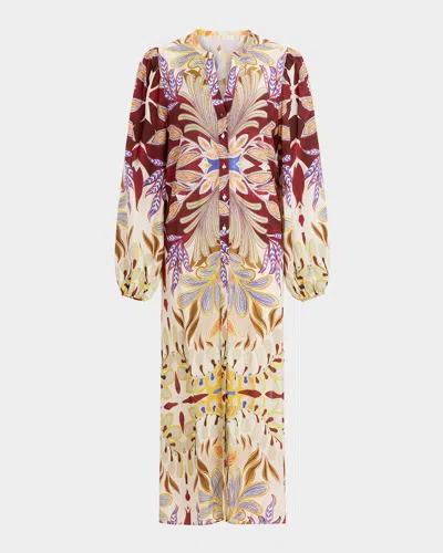 MARIE OLIVER GREGORY TRANQUILITY-PRINT VISCOSE MIDI DRESS
