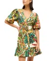 Marie Oliver Gwyneth Leaf-printed Mini Dress In Multi
