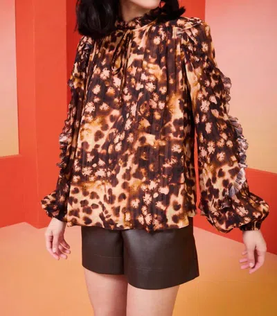 Marie Oliver Haley Blouse In Amber Speckle In Multi