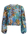Marie Oliver Hallie Balloon-sleeve Printed Top In Multi