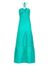 Marie Oliver Halter-neck Maxi Dress In Blue