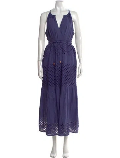 Pre-owned Marie Oliver Halterneck Long Dress In Blue
