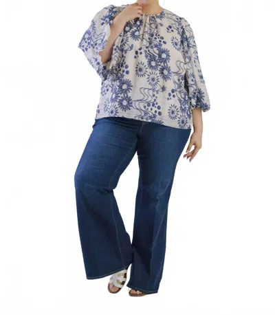 Marie Oliver Harly 3/4 Sleeve Crew Neck Top - Plus In Solstice In Multi