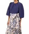 Marie Oliver Harly Balloon Sleeves Top In Patriot In Blue
