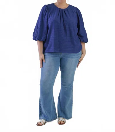 Marie Oliver Harly Crew Neck 3/4 Sleeve Top - Plus In Patriot In Blue