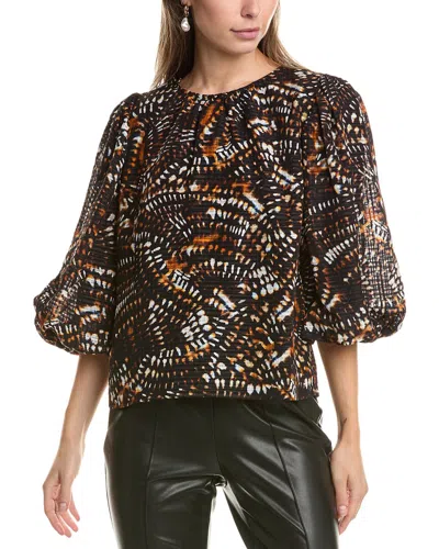 Marie Oliver Harly Linen-blend Blouse In Black