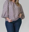 Marie Oliver Harly Top In Blush Lattice In Multi