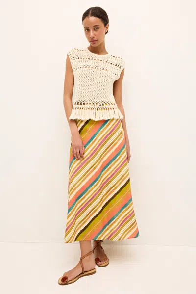 Marie Oliver Hatley Stripe Skirt In Yellow In Multi