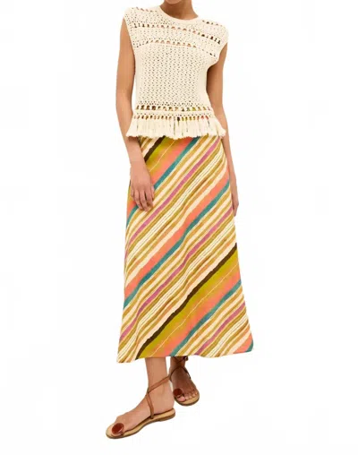 MARIE OLIVER HATLEY STRIPE MIDI SKIRT IN VILLA