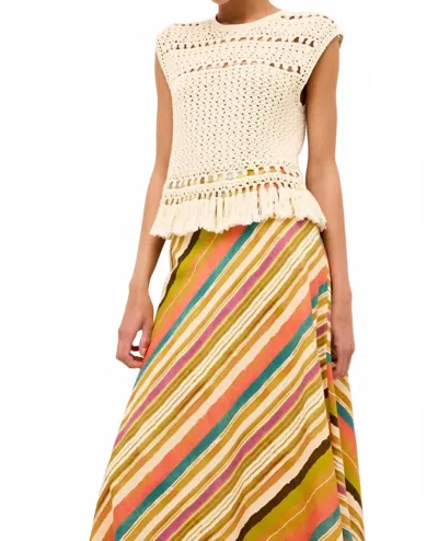 MARIE OLIVER HATLEY STRIPE SKIRT IN YELLOW