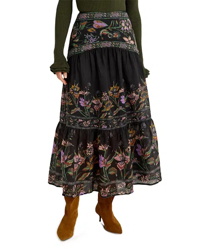 Marie Oliver Holland Tiered Midi Skirt In Multi