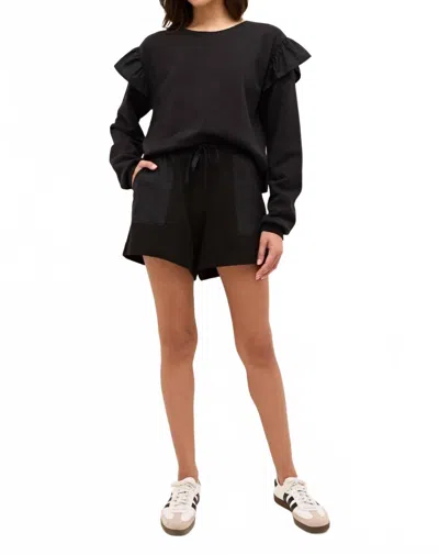 Marie Oliver Houser Long Sleeve Pullover Sweatshirt In Black