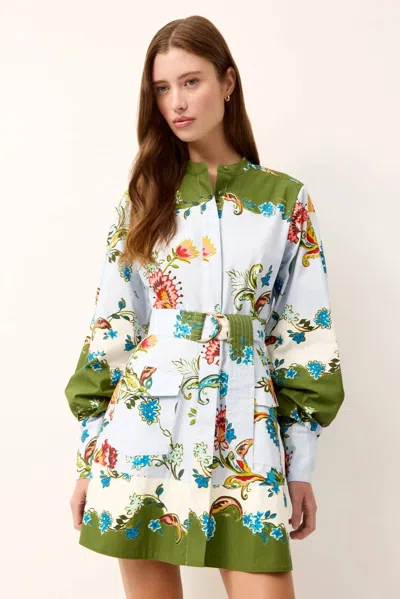 Marie Oliver Hughes Long Sleeve Dress In Delphi In Multi