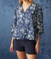 Marie Oliver Imogen Blouse In Batik Floral In Blue