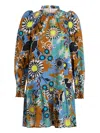 Marie Oliver Irena High-neck Ruffled Dress In Multi