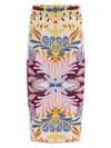 Marie Oliver Janis Floral-print Knitted Skirt In Purple