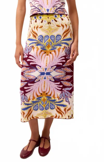Marie Oliver Janis Knit Midi Skirt In Hydrofleur In Multi