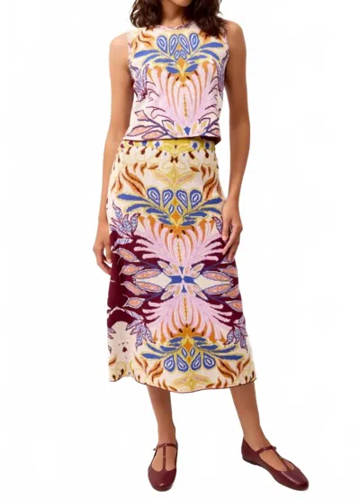 Marie Oliver Janis Straight Jacquard-knit Midi Skirt In Multi