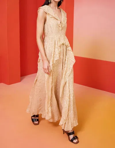 Marie Oliver Jayda Gown In Taupe In Beige