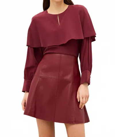 Marie Oliver Jayne Long Sleeve Blouse In Port In Red