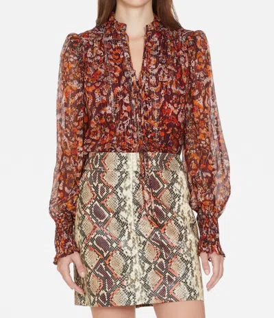Marie Oliver Jennifer Blouse In Layered Leo In Red
