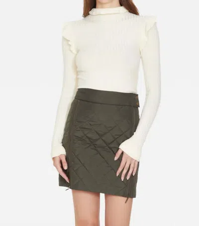 Marie Oliver Jette Quilted Mini Skirt In Army In Green