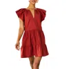 Marie Oliver Kara Mini Dress In Rust Color In Red