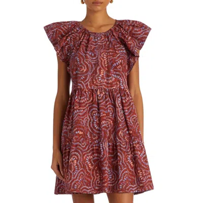 Marie Oliver Kara Dress In Cranberry Burst