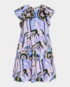 Marie Oliver Kara Tiered Abstract-print Cutout Mini Dress In Hyacinth