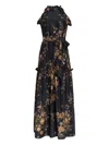 Marie Oliver Keenan Ruffled Floral Maxi Dress In Black