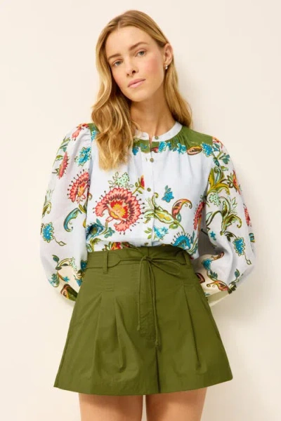 Marie Oliver Kendra Blouse In Delphi In Green