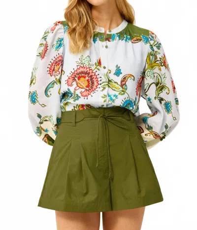 Marie Oliver Kendra Long Sleeve Blouse In Delphi In Multi
