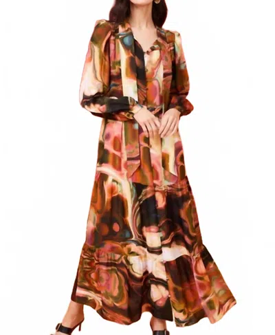 Marie Oliver Khloe Dress In Malachite In Brown