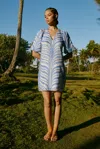 Marie Oliver Kiki V-neck Mini Dress In Ripple In Blue