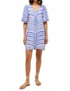 Marie Oliver Kiki V-neck Mini Dress In Ripple In Blue