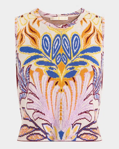 MARIE OLIVER KIM BOXY JACQUARD-KNIT CROP TOP