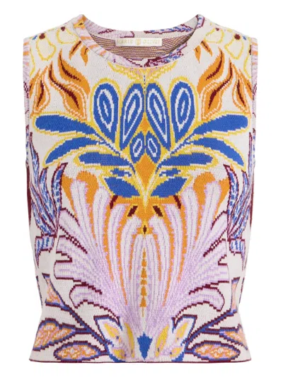 Marie Oliver Kim Floral-print Knitted Top In Multi