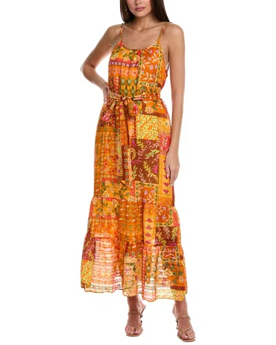 Marie Oliver Kinley Linen-blend Maxi Dress In Orange