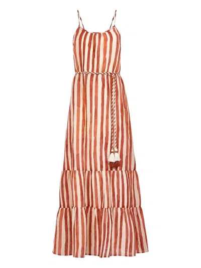 Marie Oliver Kinley Striped Maxi Dress In Red