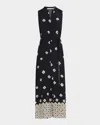Marie Oliver Kirkley Button-front Midi Dress In Black