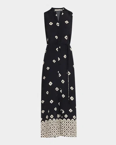 MARIE OLIVER KIRKLEY BUTTON-FRONT MIDI DRESS