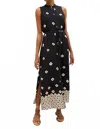 Marie Oliver Kirkley Midi Dress In Ceramic In Black