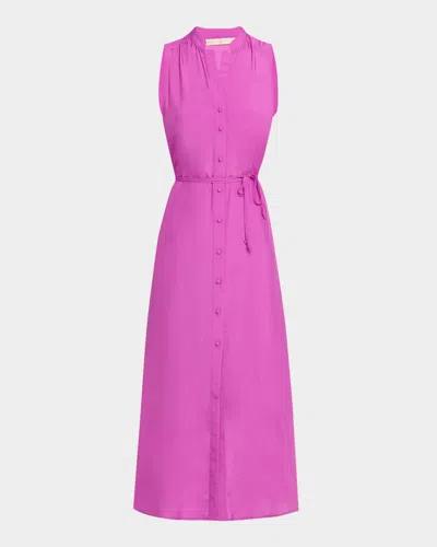 Marie Oliver Kirkley Sleeveless Side-slit Midi Dress In Pink