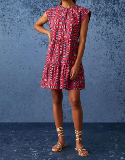 Marie Oliver Lachlan Dress In Berry Check In Red